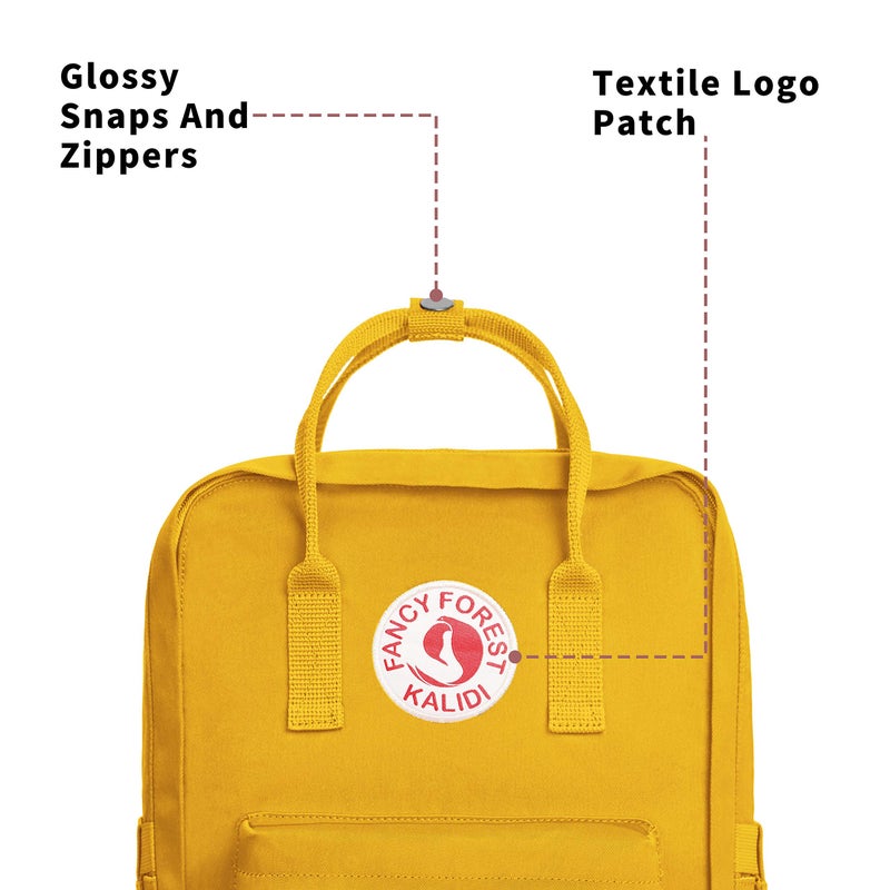 KALIDI Casual Laptop Backpack 15 Inches Classic Camping Rucksack Travel Outdoor Square Daypack College Hiking Gym Bag, Yellow - Image 4